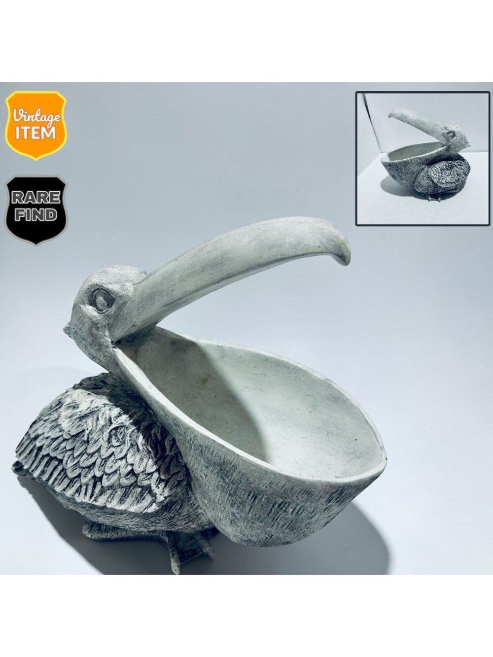 Vintage Resin Pelican Decorative Candy Dish, Key, or Knick Knack Holder. RARE!